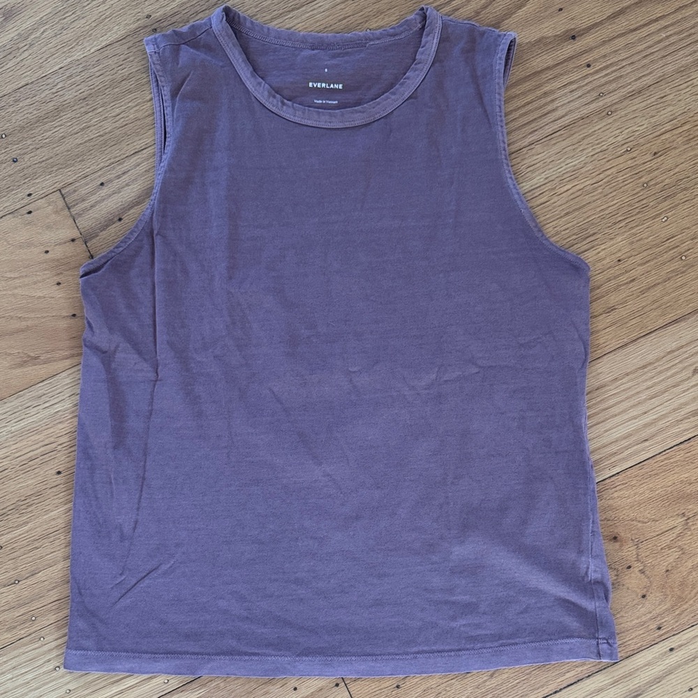 Everlane Organic Cotton Tank in Dusty Mauve